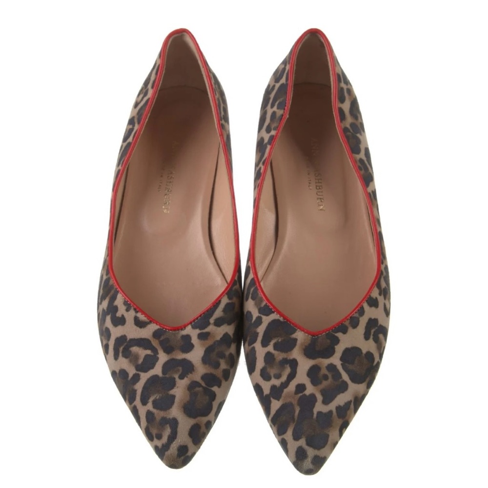 Ann Mashburn Leopard Print Women's Shoes with Red Trim- Size 7